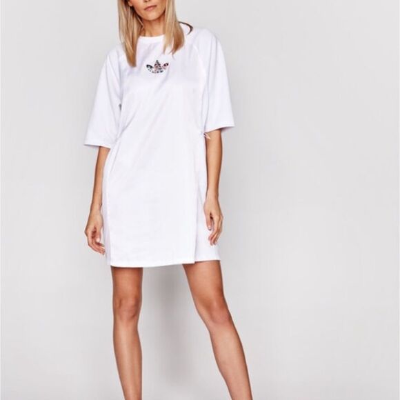 adidas Originals Dresses & Skirts - adidas Originals white logo string Tee Dress